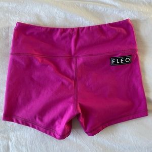 Pink Fleo Power High Rise Medium Shorts